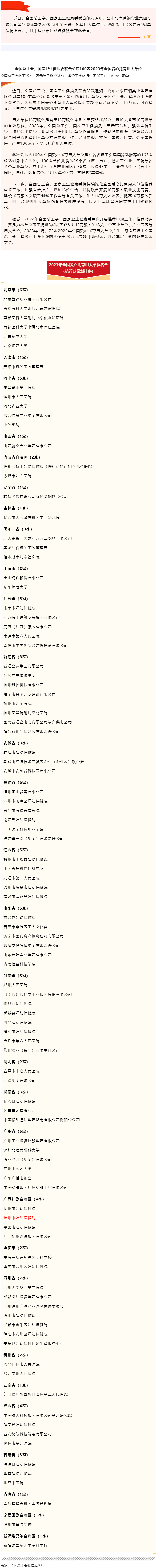 全國總工會(huì)、國家衛(wèi)生健康委聯(lián)合公布100家2023年全國愛心托育用人單位.png